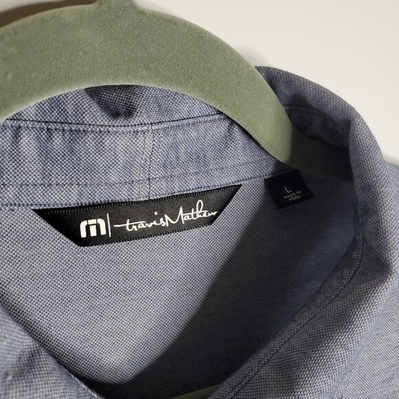 Travis Mathew blue lightweight polo shirt Size Large Great condition - Picture 10 of 11
